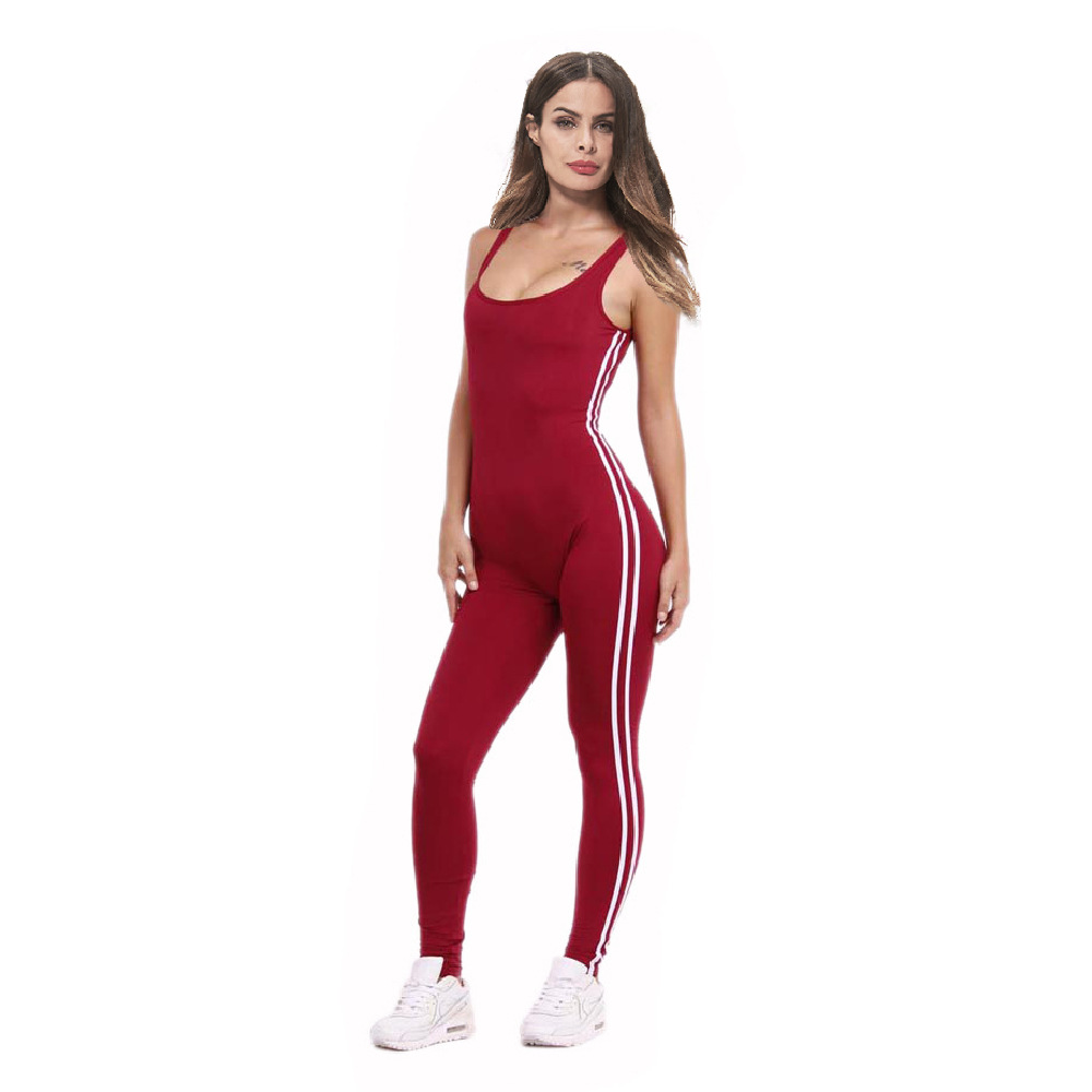 SZ60182-1 Полосатый комбинезон с открытой спиной